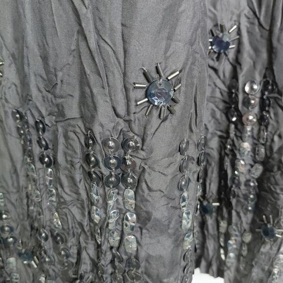 Chicos Skirt Womens M 1 Silk Maxi Beaded Sequin Embroidery Artsy Formal - Picture 8 of 9